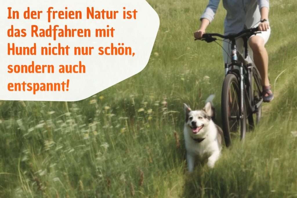 In der freien Natur ist das Radfahren mit Hund schön und entspannt