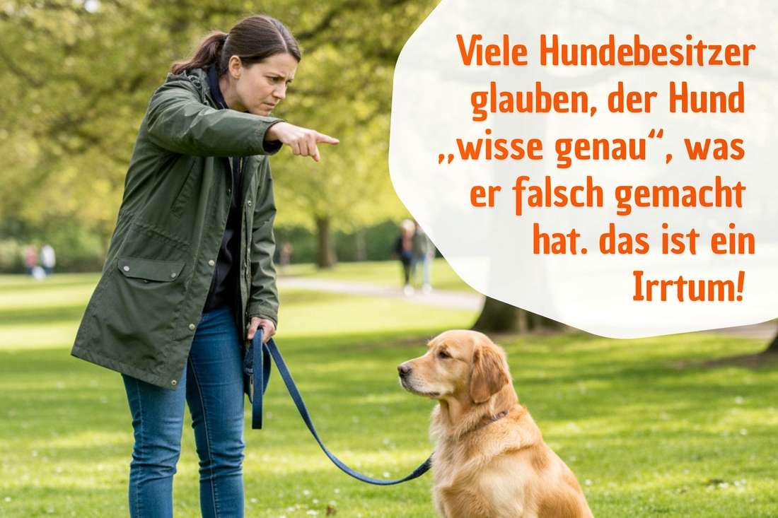 Irrtum in der Hundeerziehung: Hundebesitzer glauben, der Hund wisse, was er falsch gemacht hat