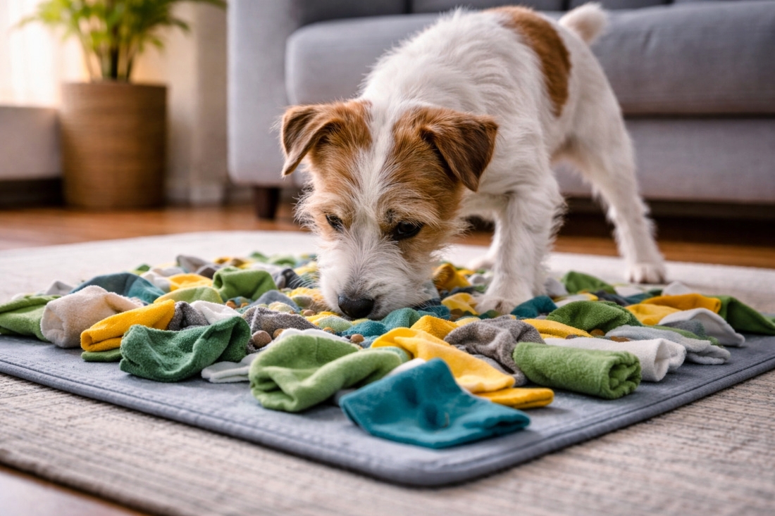 Schnüffelteppich für Schnüffelspiele für deinen Hund. Schnüffeln macht deinen Hund glücklich!