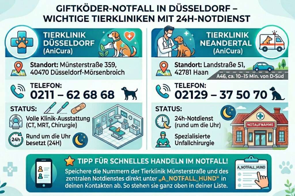 Infografik Giftköder-Notfall in Düsseldorf: Tierkliniken