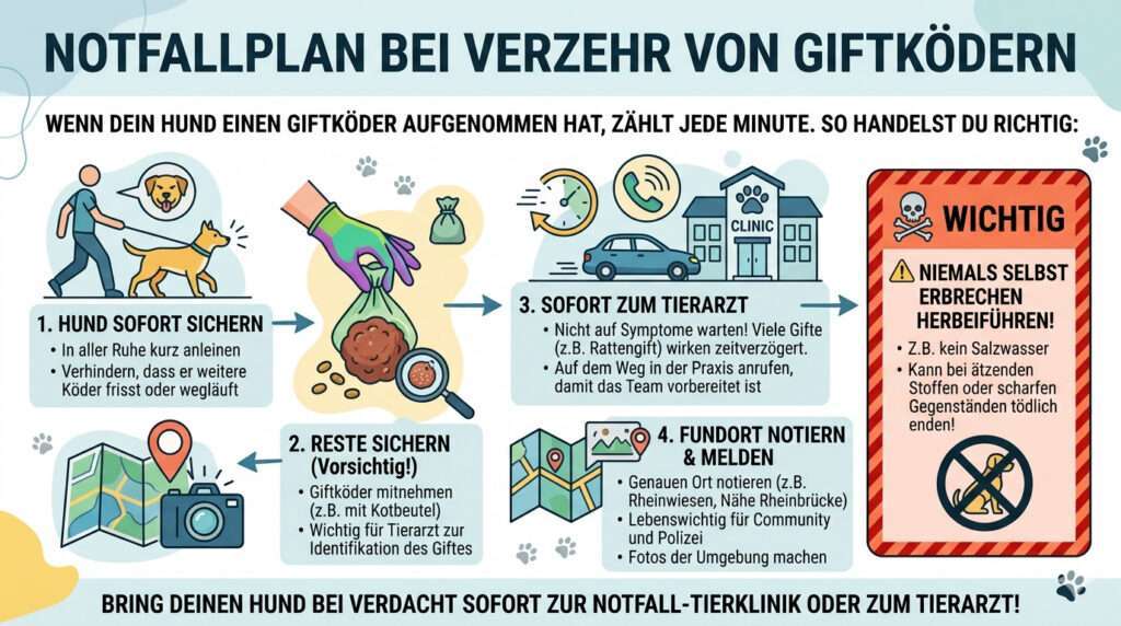 Infografik: Notfallplan bei Verzehr von Giftködern